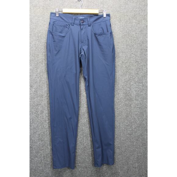Peter Millar Pants Mens 30x30 Blue Bingham Tailored Fit Golf Tech Performance - Picture 1 of 7